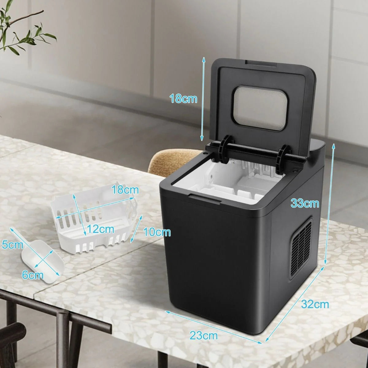 15KG/24H Countertop Ice Making Machine with Auto Clean