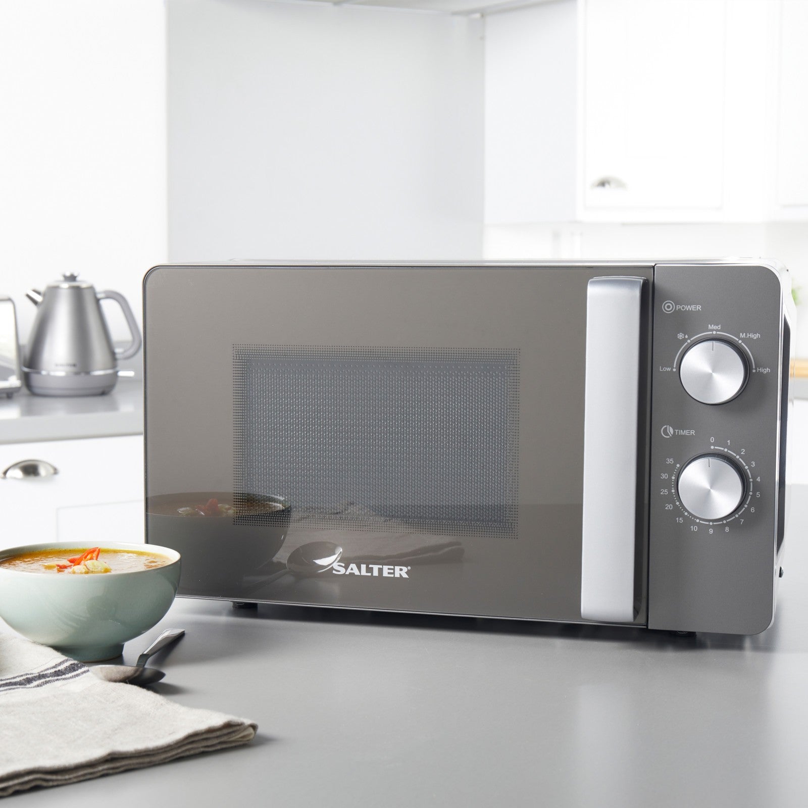 Salter Cosmos Kettle Toaster Microwave Set Kitchen Countertop Fast Boil 2-Slice