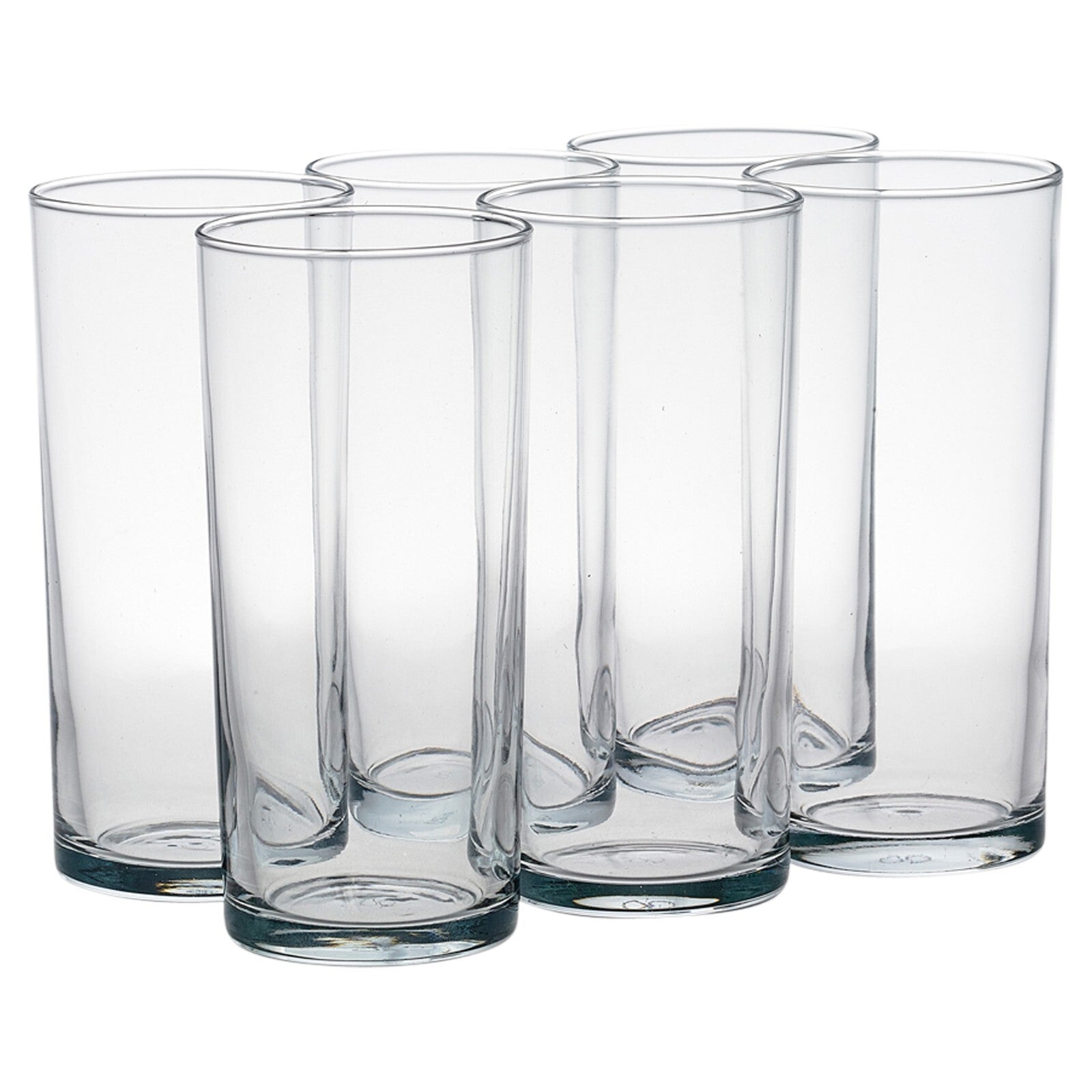 Set of 6 Clear Glass Tall Water Juice Drinking Highball Tumbler Glasses 200Ml