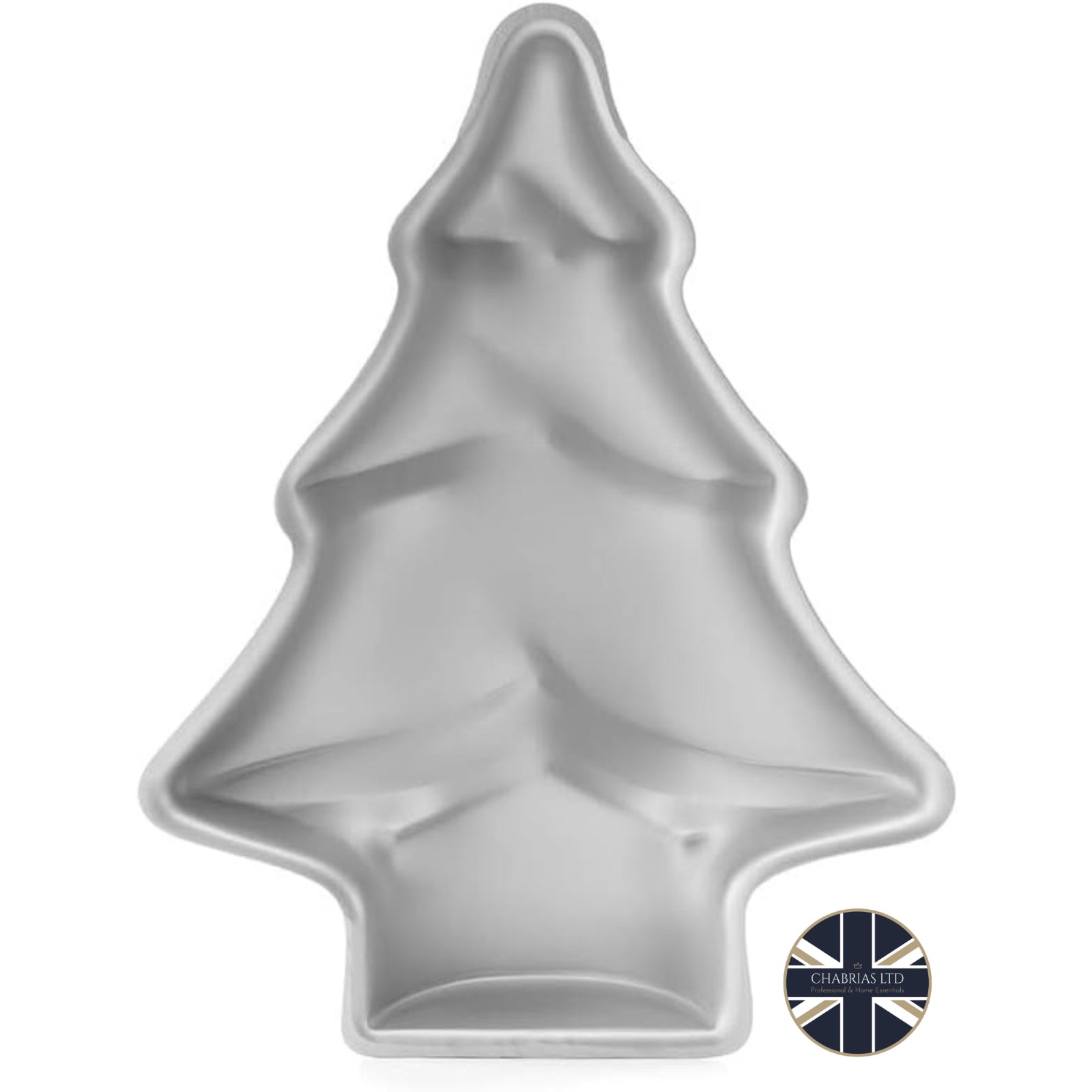 Christmas Tree Cake Tin - UK Made Silver Aluminium Bakeware