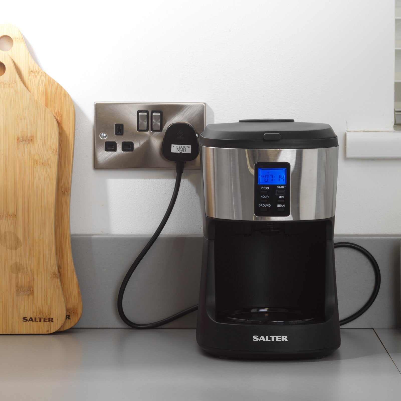Salter Coffee Maker Machine Caffé Bean to Jug Grind & Brew with 750Ml Carafe