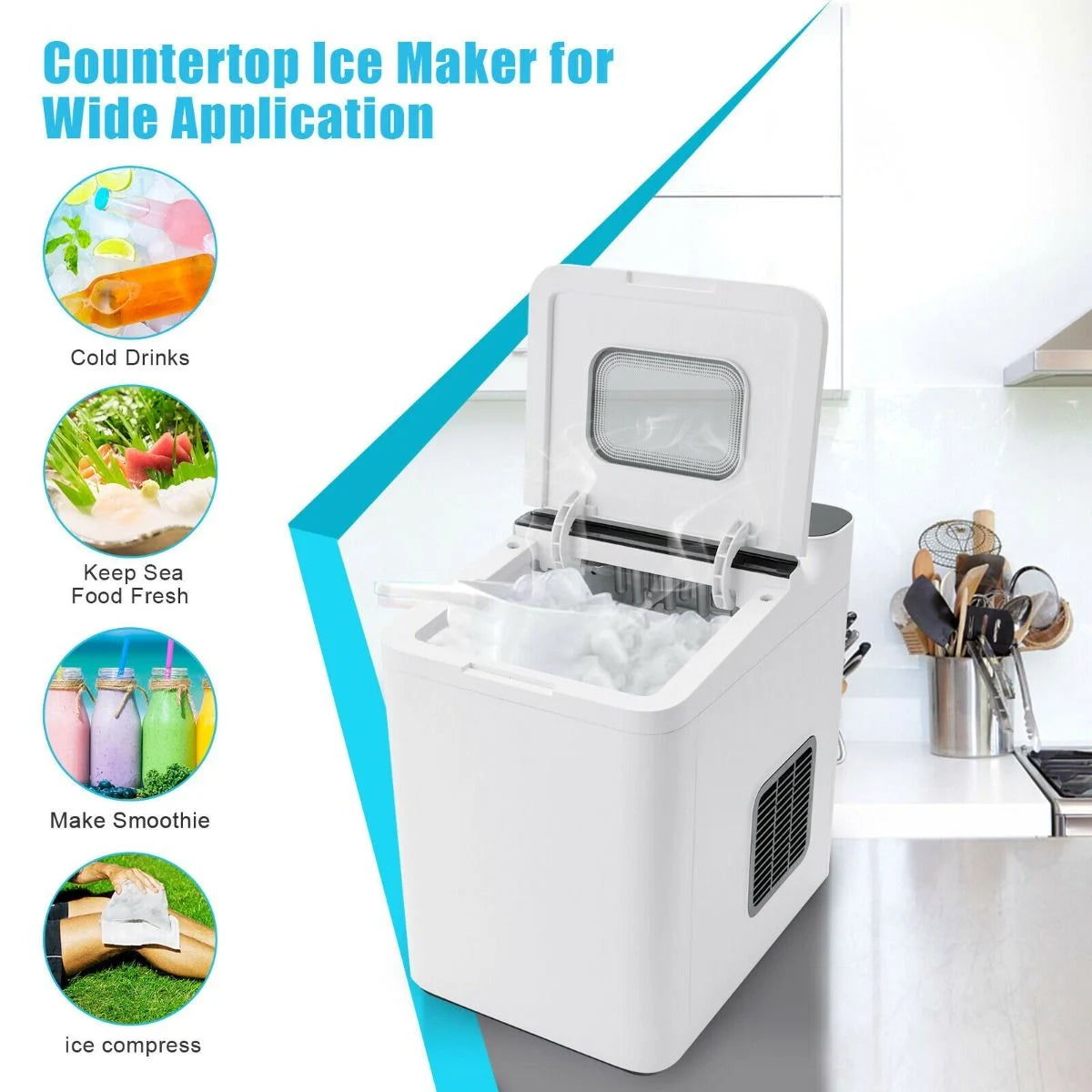 15KG/24H Countertop Ice Making Machine with Auto Clean
