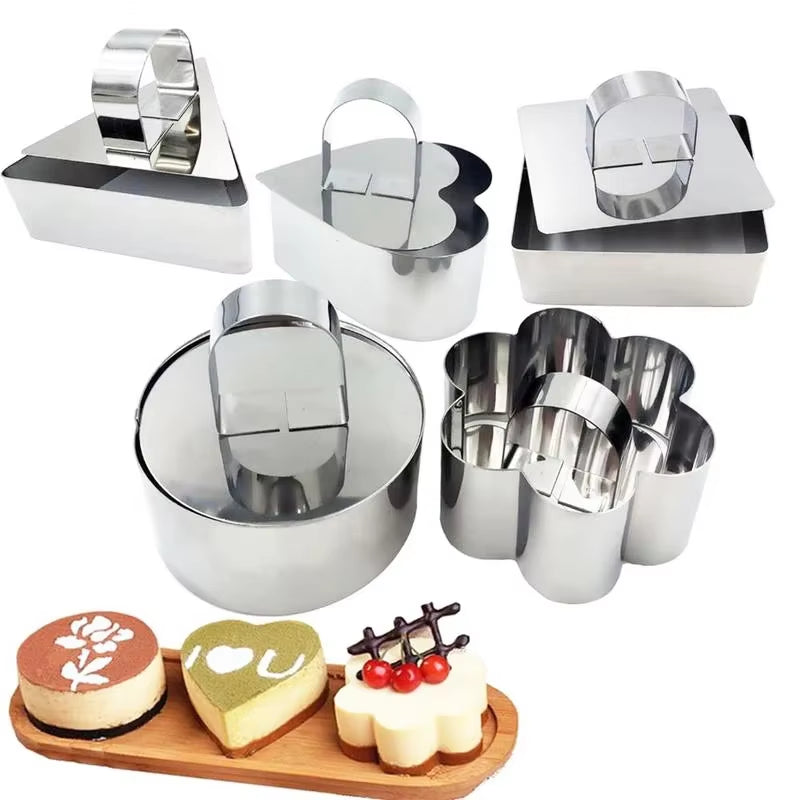 Stainless Steel 3D round Cake Molds for DIY Bakeware Cake Molds Cupcake Mold Salad Dessert Die Mousse Ring Cake Decorting Tools