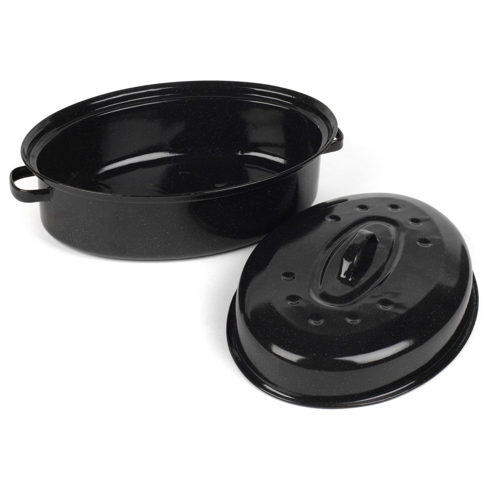 Salter Self-Basting Roaster 36 Cm Romano Vitreous Enamel Dishwasher Safe Black