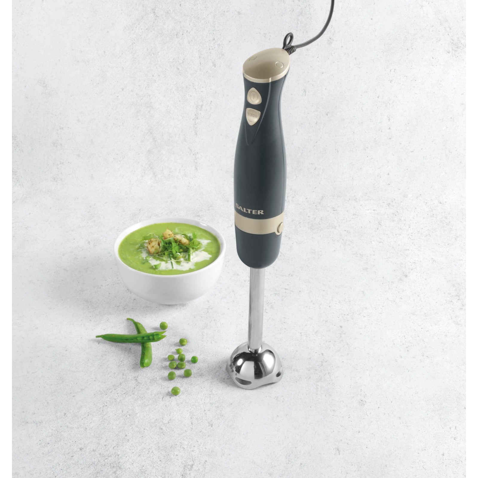 Salter Marino Hand Blender Immersion Blending 2 Speeds Settings Blue Grey 600 W