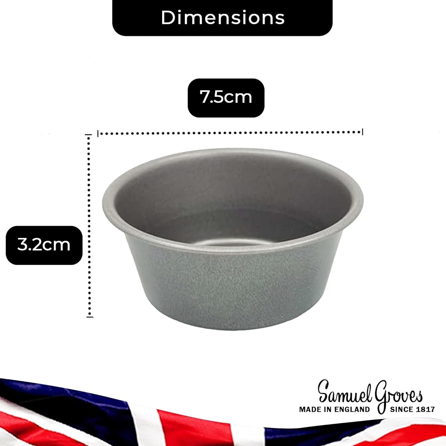 12Xsamuel Groves Individual Baking Cups for Muffins Cupcakes Mini Pies Party Pie