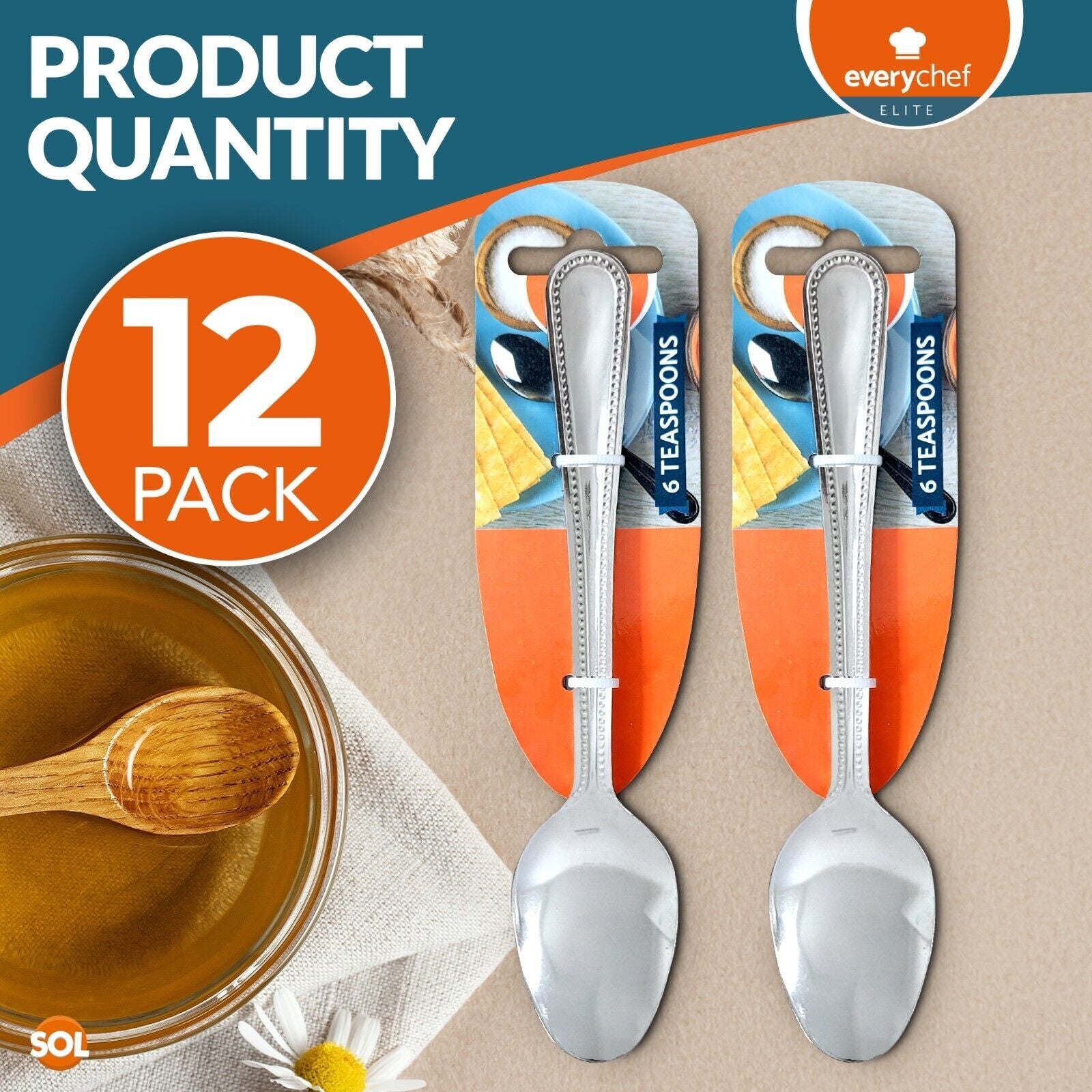 6 -36 Tea Spoons Stainless Steel Teaspoon Quality Cutlery Set of Teaspoons Spoon