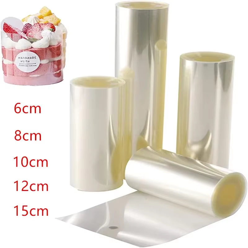 Bakeware Acetate Film for Cake Decor Transparent Cake Surround Film Mousse Cake Sheets Surrounding Edge DIY Cake Collar