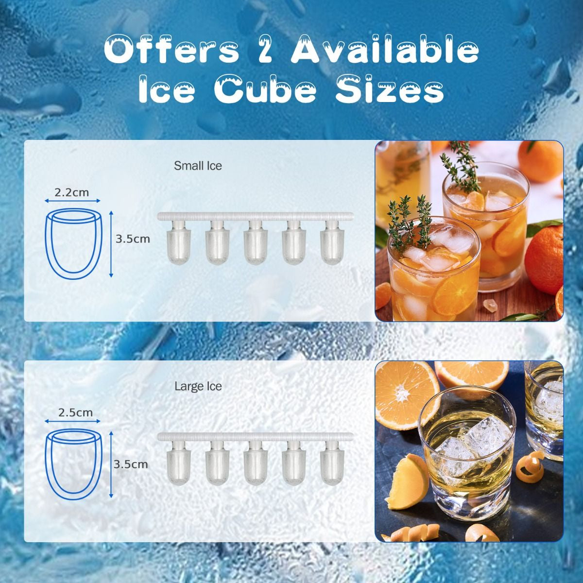 Portable Countertop Ice Maker with Ice Scoop and Basket