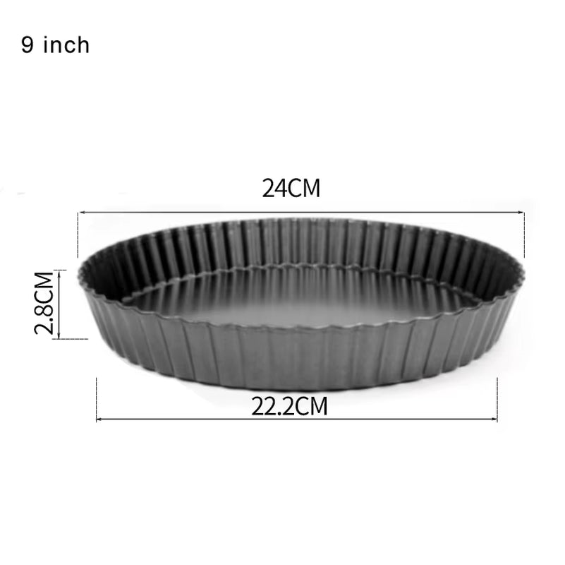 Non-Stick Tart Quiche Flan Pan Molds Pie Pizza Cake round Mould Removable Loose Bottom Fluted Heavy Duty Pie Pan Bakeware GYH