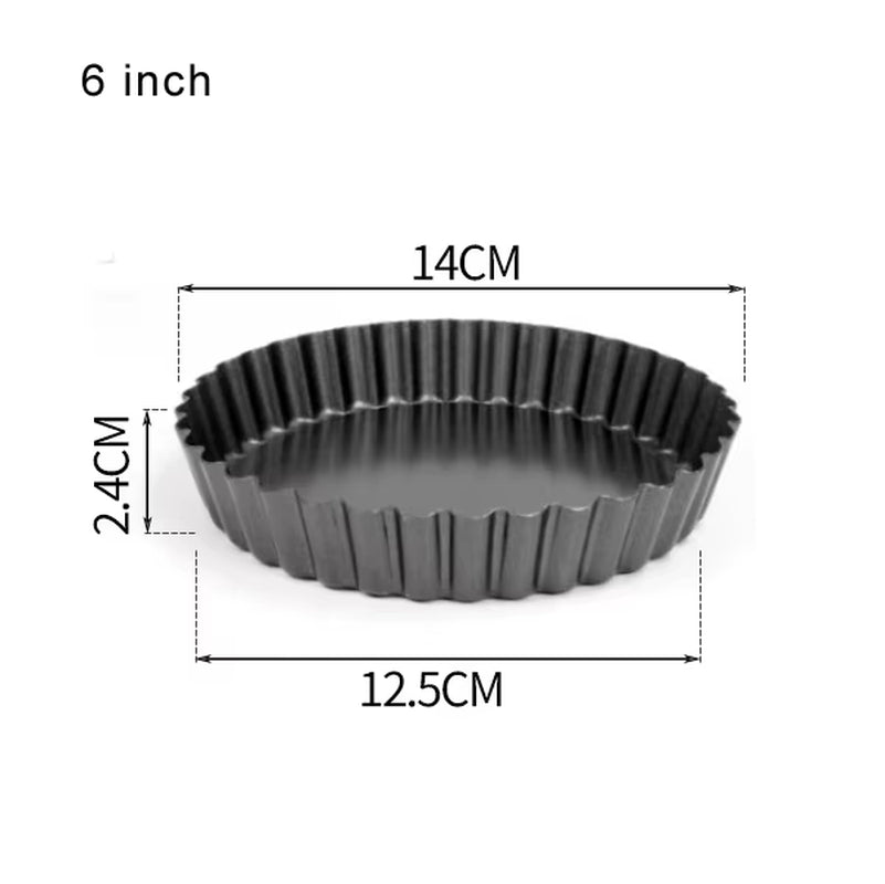 Non-Stick Tart Quiche Flan Pan Molds Pie Pizza Cake round Mould Removable Loose Bottom Fluted Heavy Duty Pie Pan Bakeware GYH