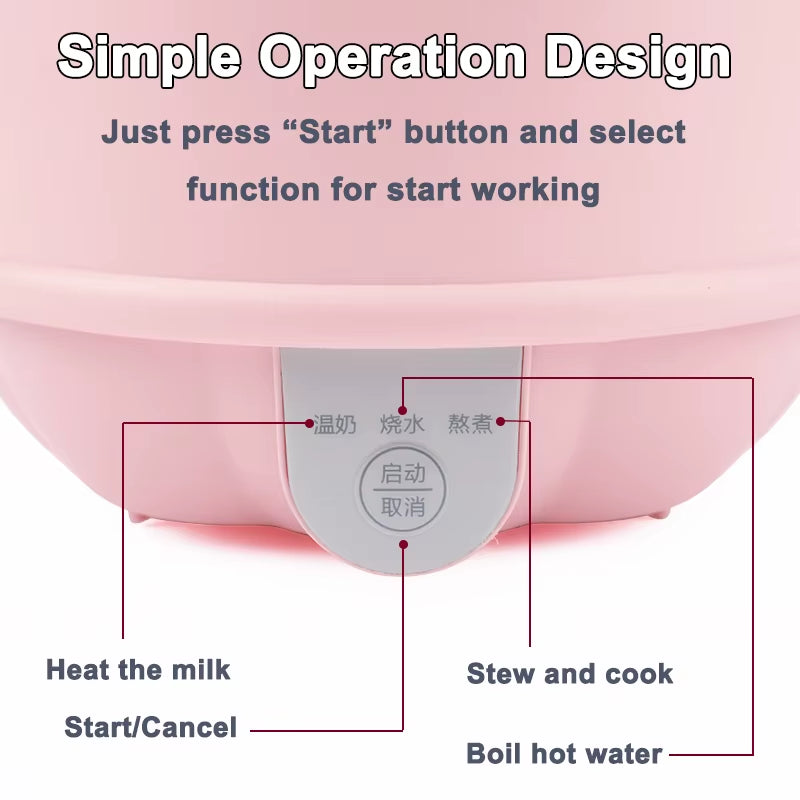 Health Stew Cup Electric Kettle Hot Water Thermal Heating Boiler Pot Travel Milk Warmer Heater Teapot Soup Porridge Slow Cooker