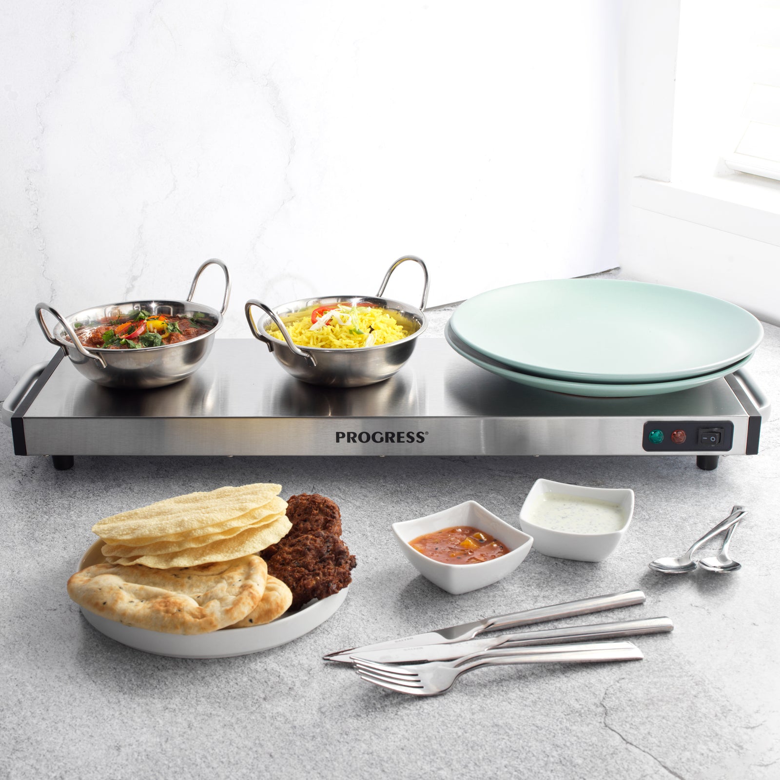 Progress Hot Plate Food Warmer Buffet Server Warming Tray Cordless (Open Box)