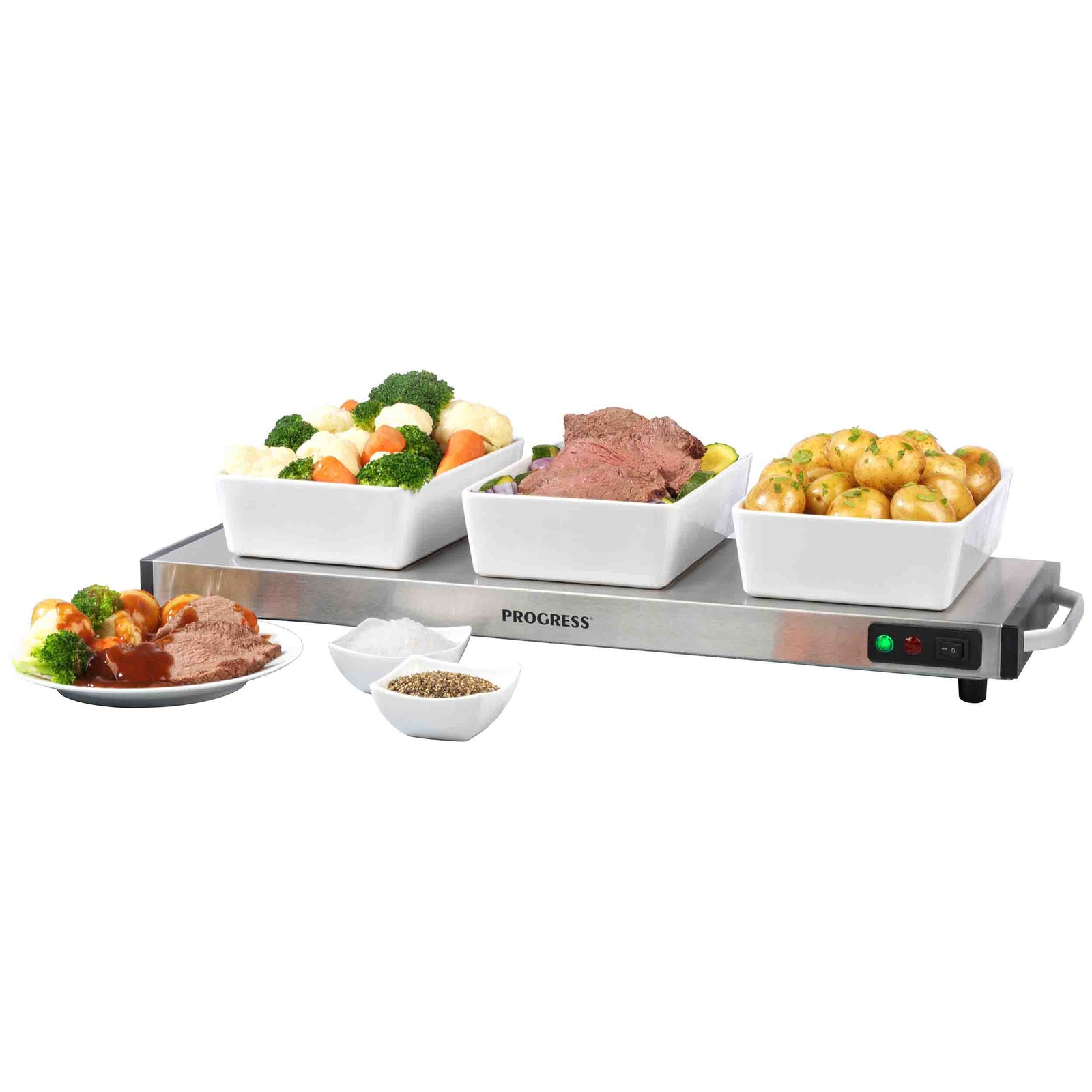 Progress Hot Plate Food Warmer Buffet Server Warming Tray Cordless (Open Box)