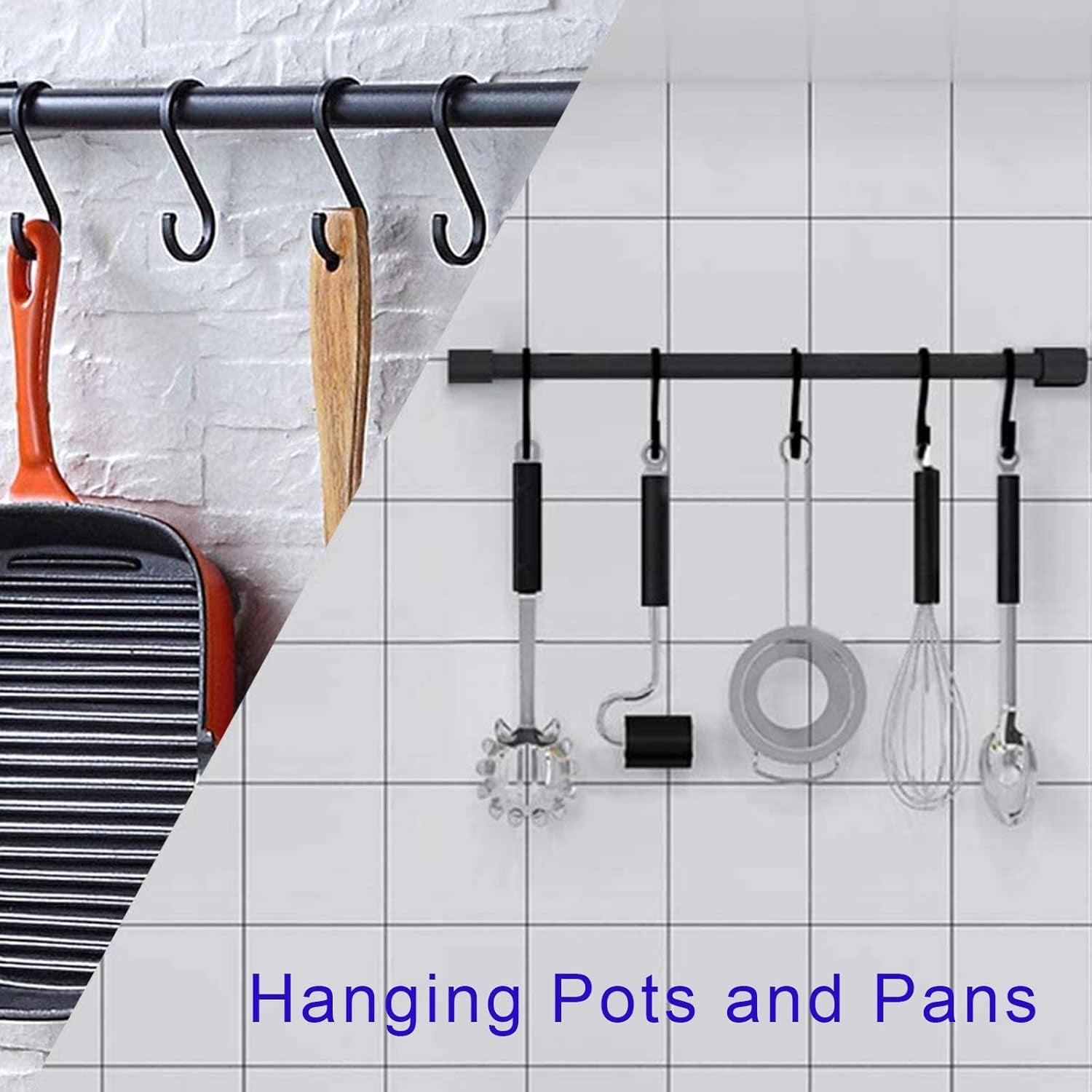 12 Pack S Hooks, Aluminum S Shaped Hooks, Heavy Duty S Hangers Hooks for Hanging Plants, Pots and Pans, Coffee Cups, Clothes Bags, Towels in Kitchen, Bedroom, Bathroom (Matte Finish Silver)