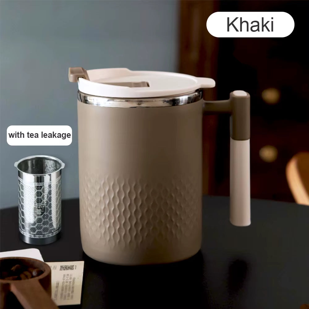 450ML Tea Cup with Infuser Coffee Thermo Mug for Office Leakproof Tea Milk Cup Stainless Steel Liner Drinking Cup Drinkware