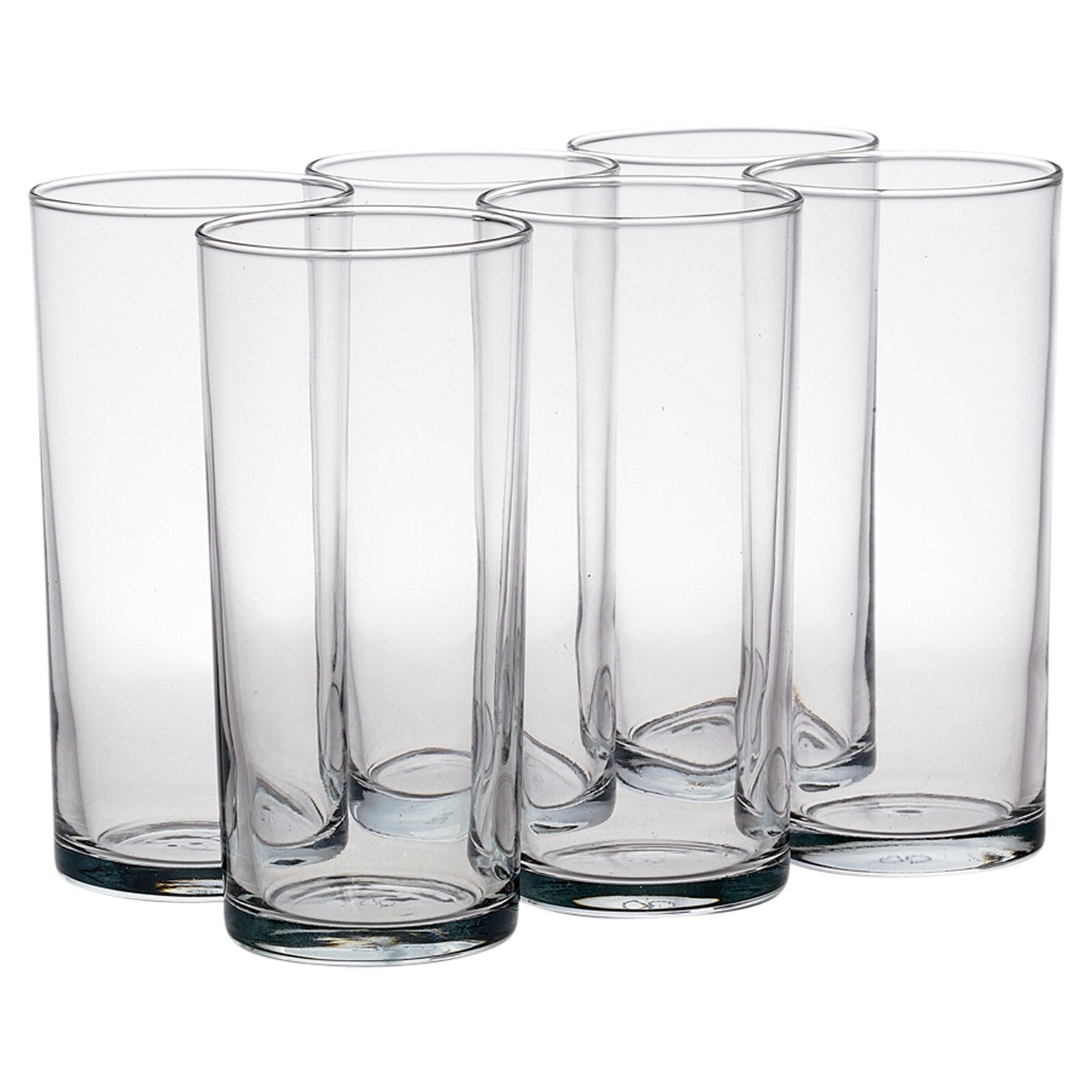 Set of 6 Clear Glass Tall Water Juice Drinking Highball Tumbler Glasses 200Ml