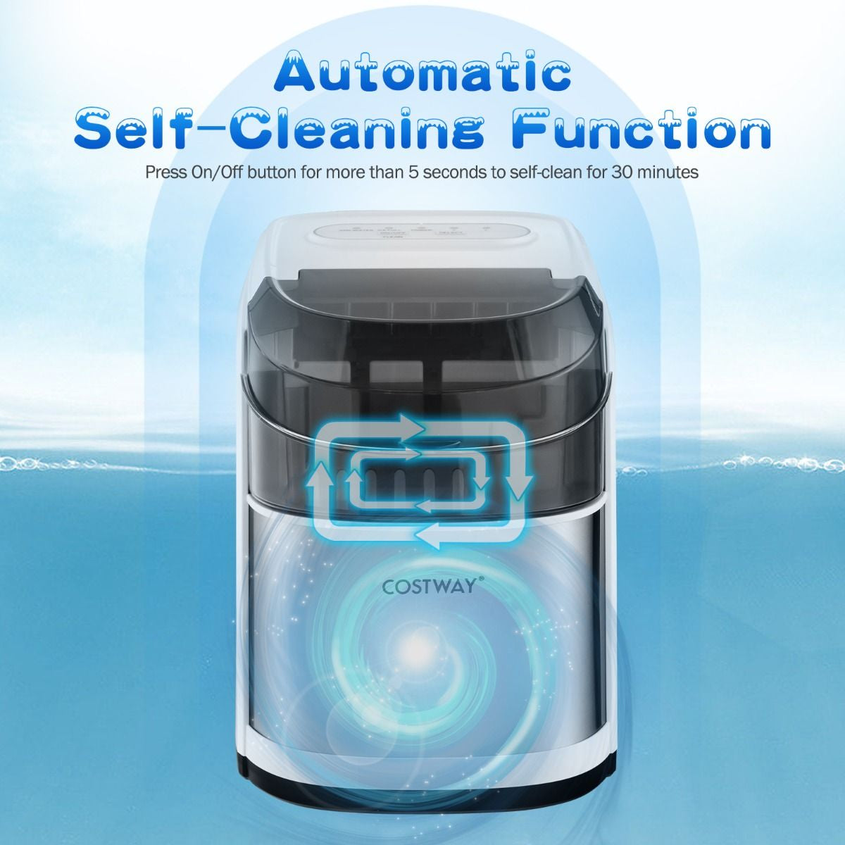 Portable Countertop Ice Maker with Ice Scoop and Basket