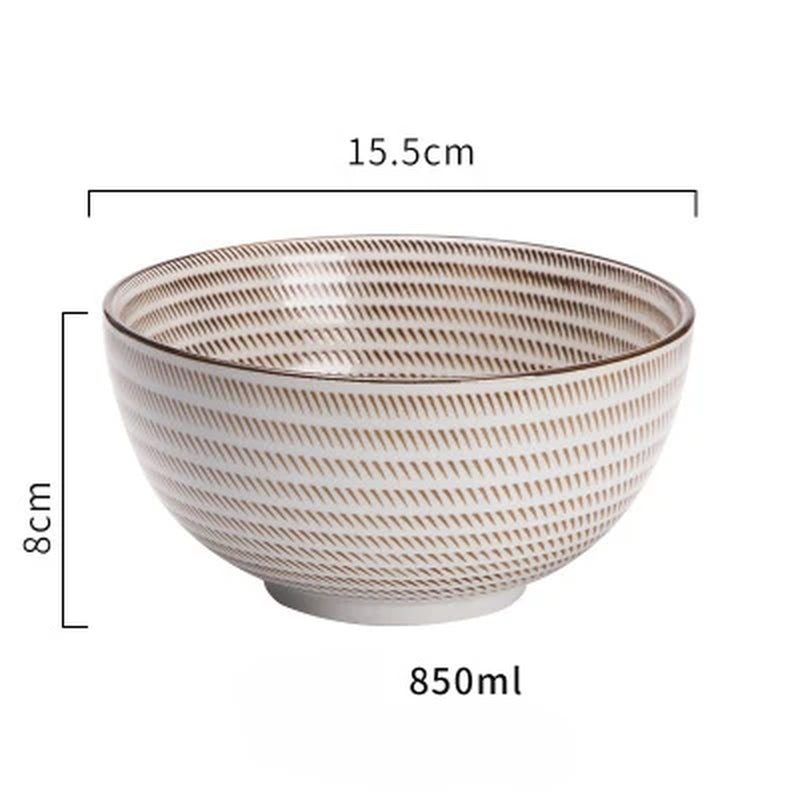 Japanese Classical Ceramic Bowls Tableware Kitchen Soup Noodle Rice Bowl Big Ramen Bowl Spoon and Teacup
