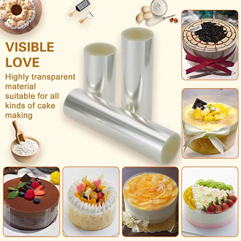Bakeware Acetate Film for Cake Decor Transparent Cake Surround Film Mousse Cake Sheets Surrounding Edge DIY Cake Collar