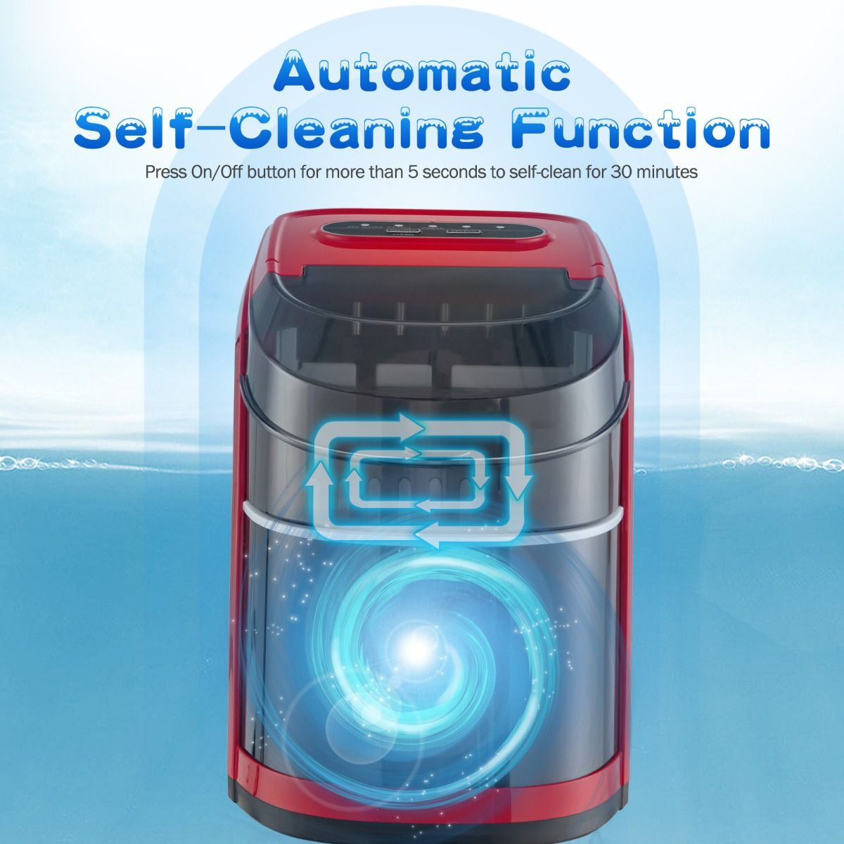 Portable Countertop Ice Maker with Ice Scoop and Basket