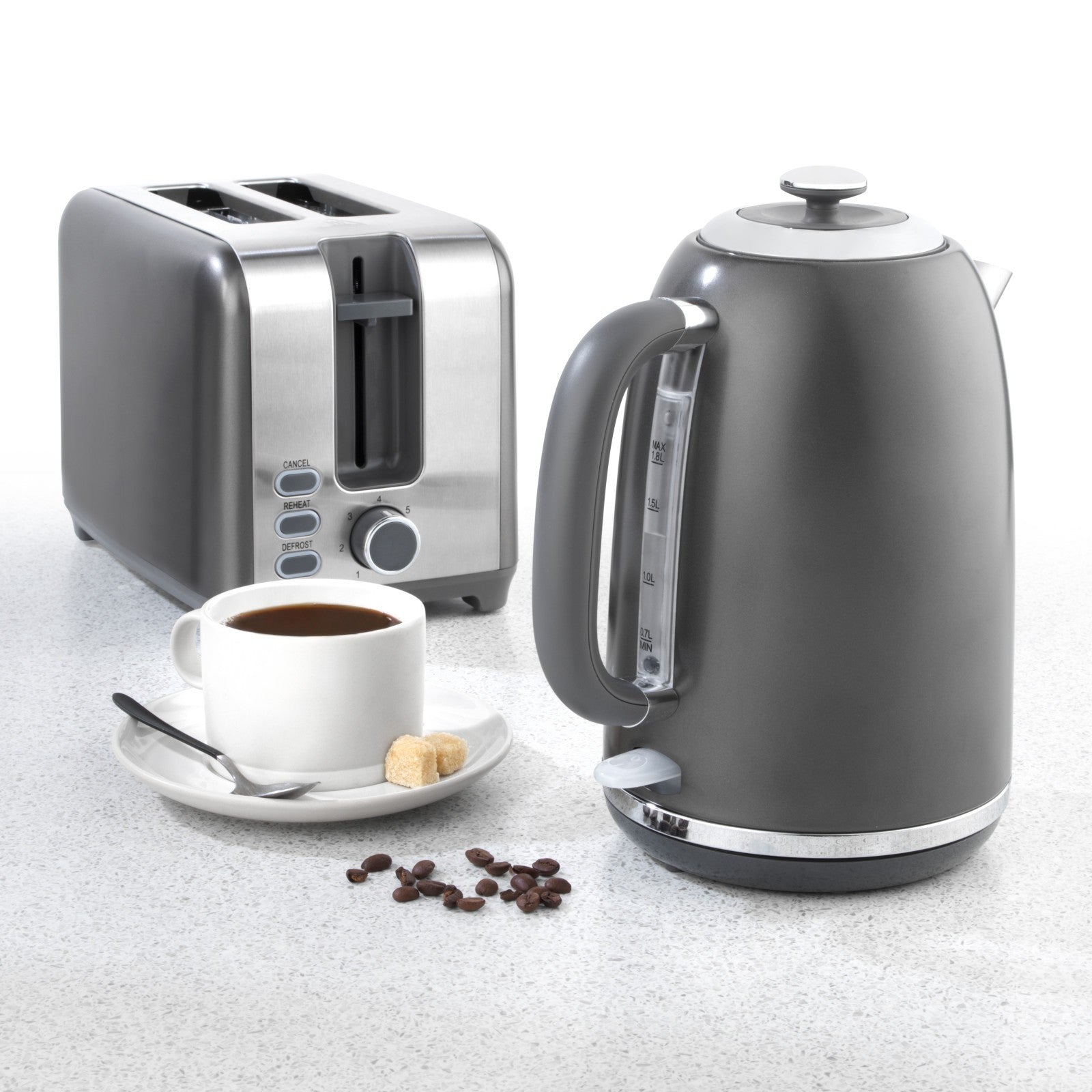 Salter Cosmos Kettle Toaster Digital Microwave Set Countertop Fast Boil 2-Slice