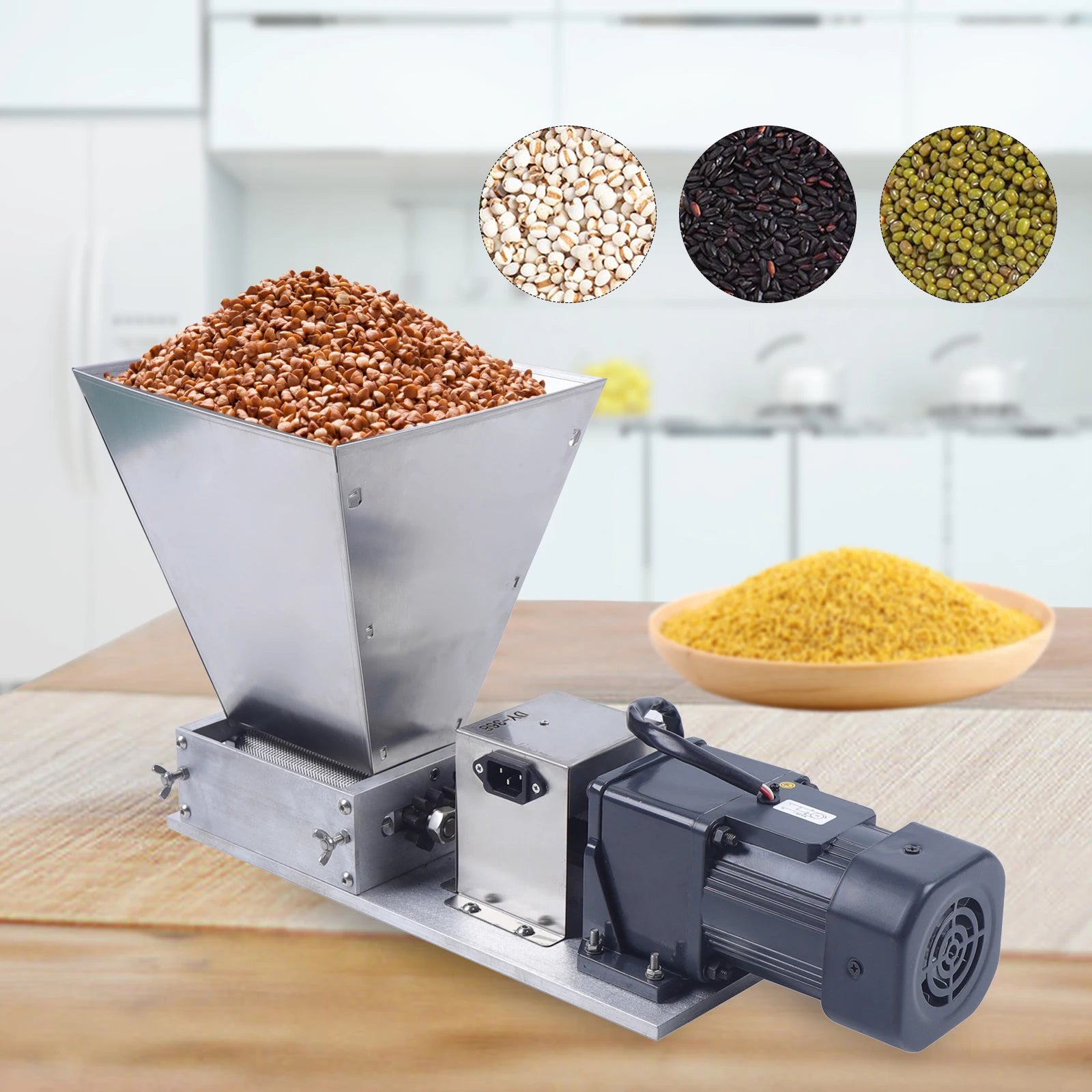 60W Electric Grain Grinder,75Rpm Large Capacity Home Grinding Tool,Food Processor Crops Grain Mill,Crushing Feed Mill,220/110V