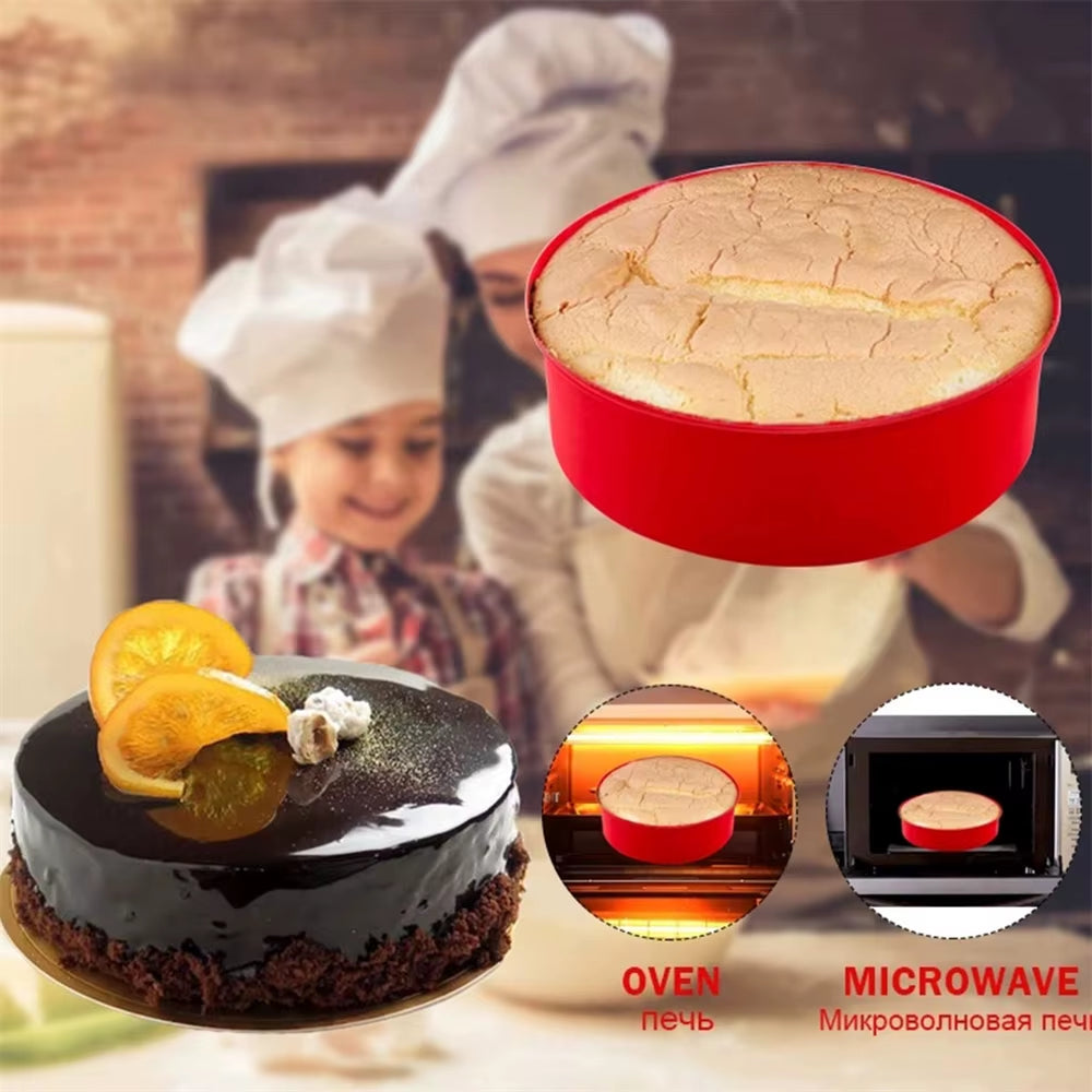 4/6/8 Inch Silicone round Cake Mold Nonstick Baking Pan for Mousse Dessert DIY Kitchen Bakeware Tool for Oven Pastry Cake Tools
