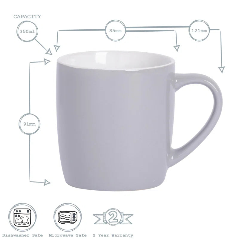- Coloured Coffee Mugs - 350Ml - Pack of 6