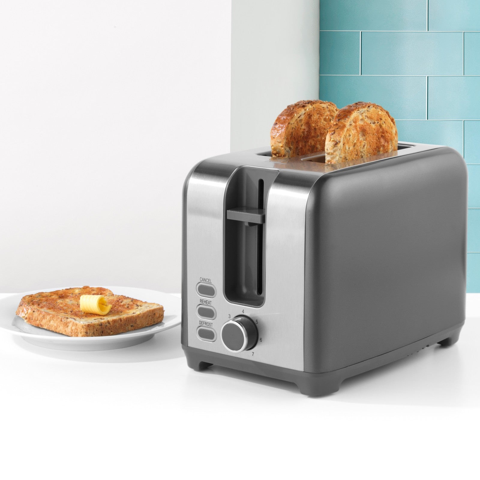 Salter Cosmos Kettle Toaster Digital Microwave Set Countertop Fast Boil 2-Slice