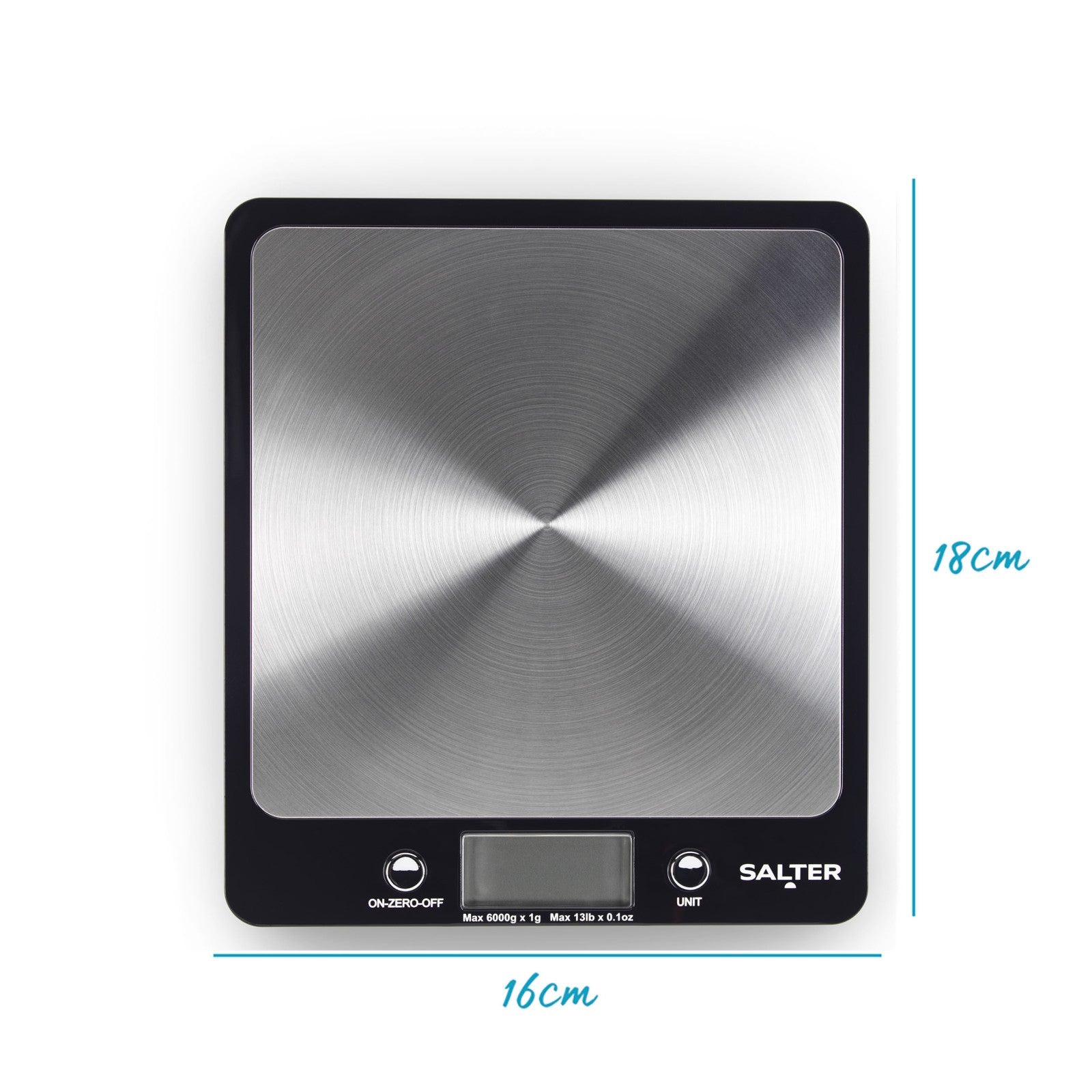 Salter Kitchen Scale Digital Stainless Steel Platform Cooking Scale Black Evo