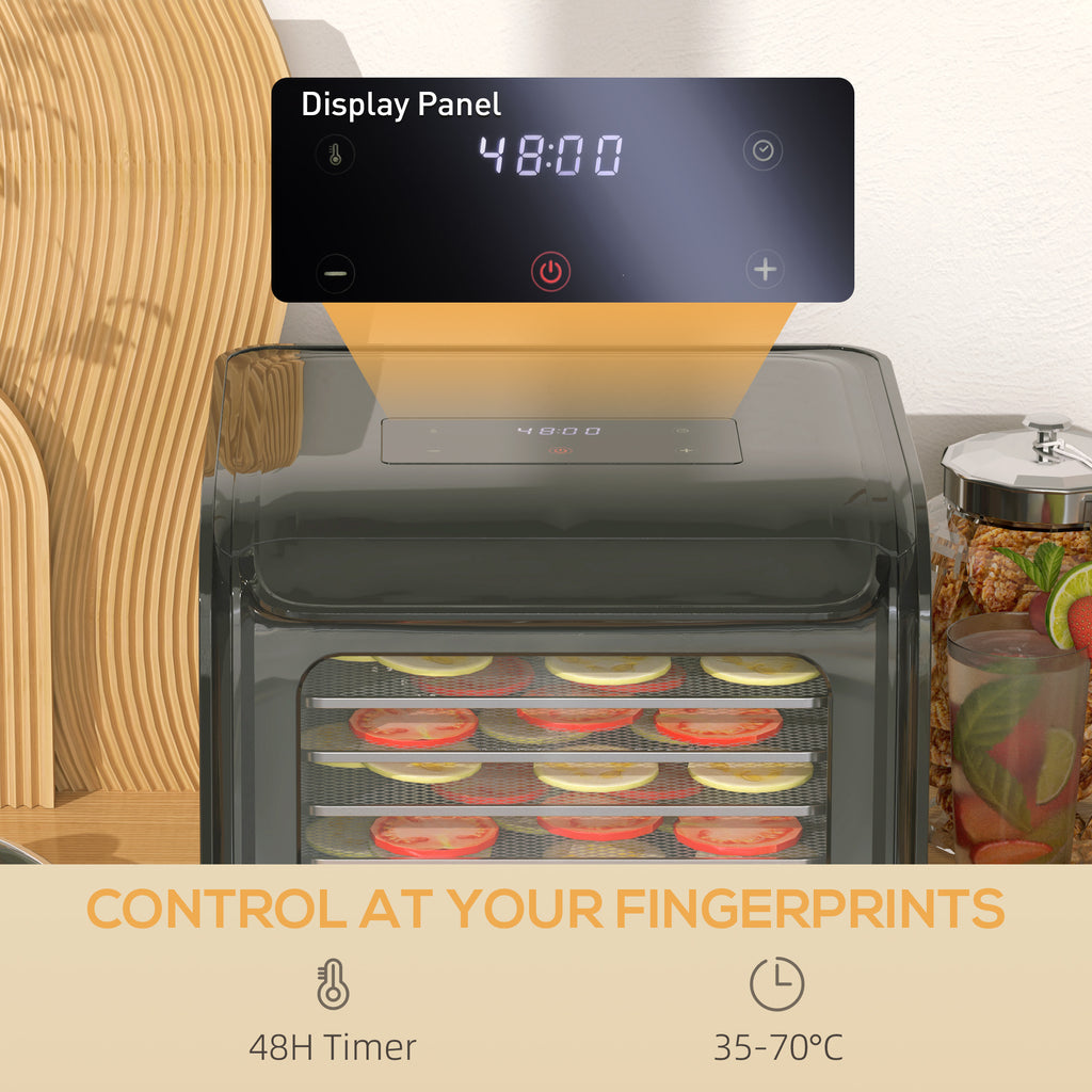 6 Tray Food Dehydrator with Adjustable Temperature, Timer, Freeze Dryer