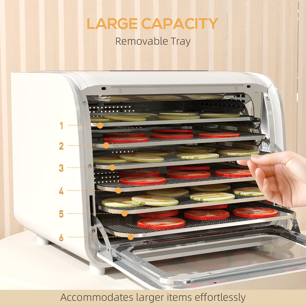 6 Tray Food Dehydrator with Adjustable Temperature, Timer, Freeze Dryer