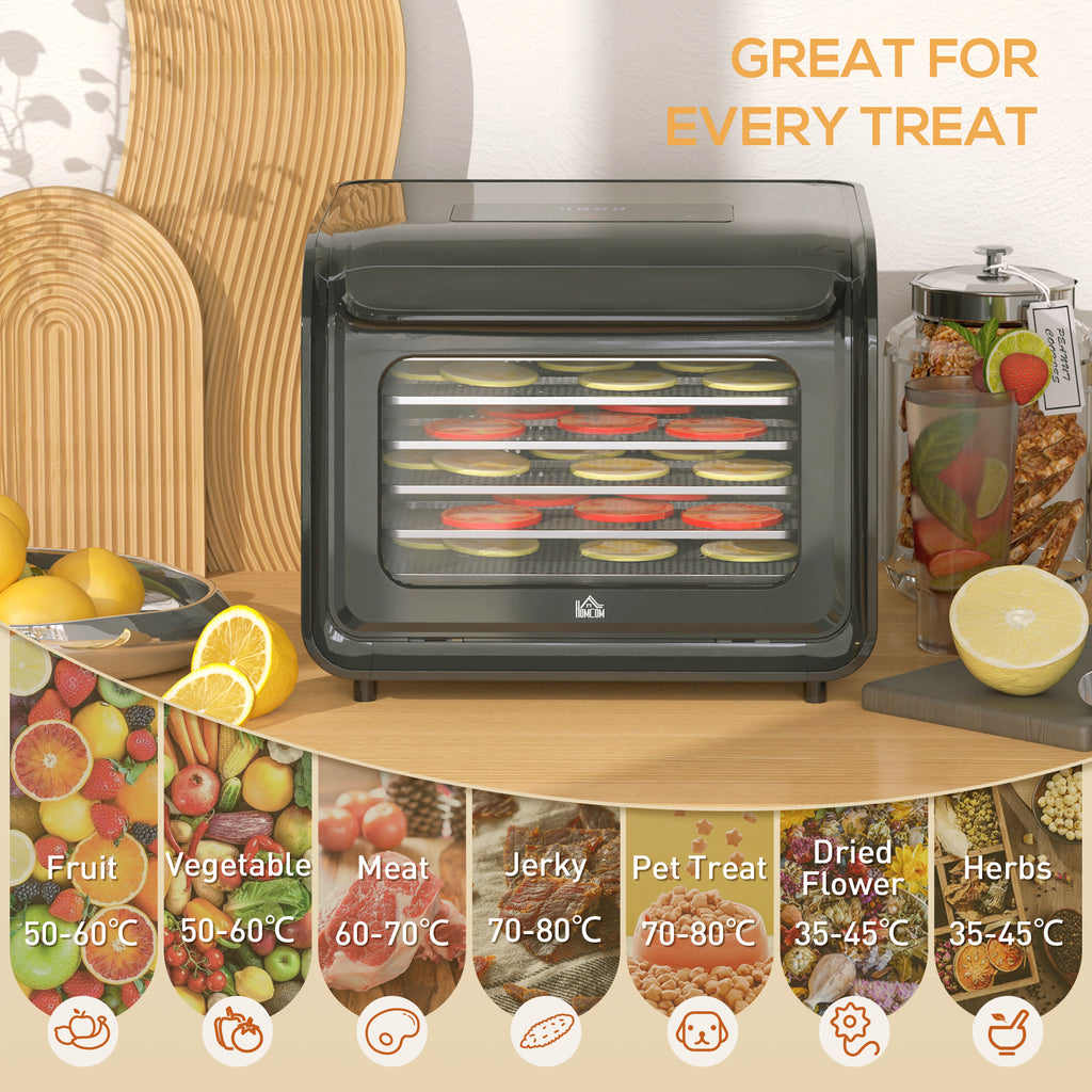 6 Tray Food Dehydrator with Adjustable Temperature, Timer, Freeze Dryer