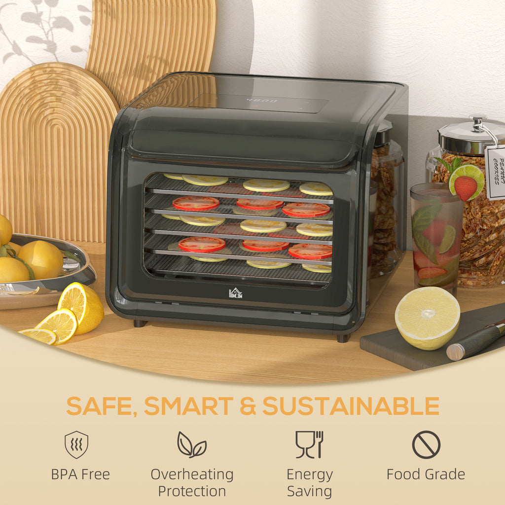 6 Tray Food Dehydrator with Adjustable Temperature, Timer, Freeze Dryer