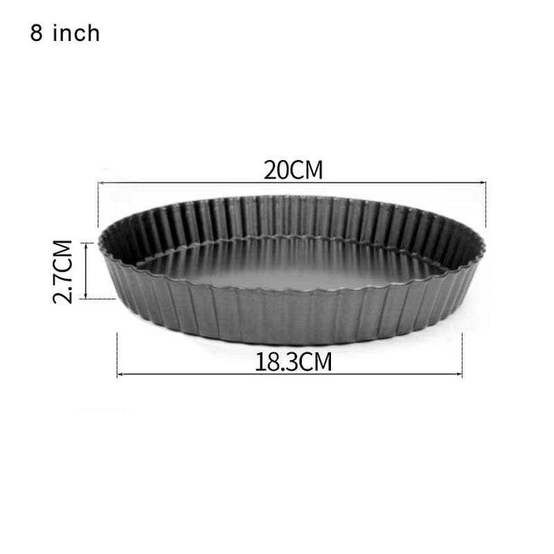 Non-Stick Tart Quiche Flan Pan Molds Pie Pizza Cake round Mould Removable Loose Bottom Fluted Heavy Duty Pie Pan Bakeware GYH