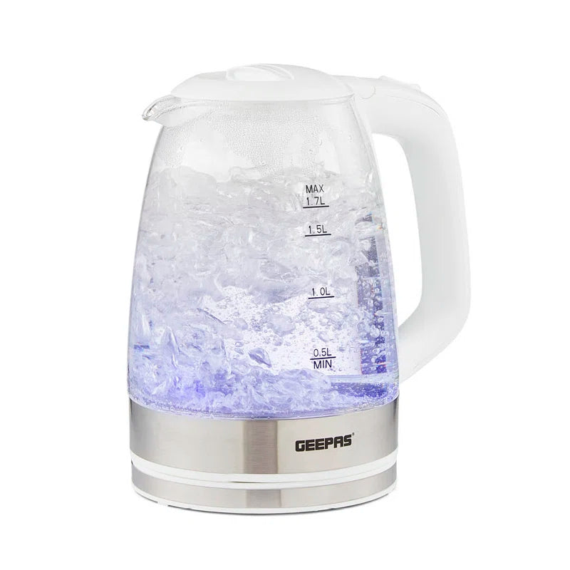 Illuminating Electric Glass Kettle 1.7L Cordless Jug Kettle with Stainless Steel Heating Element 2200W