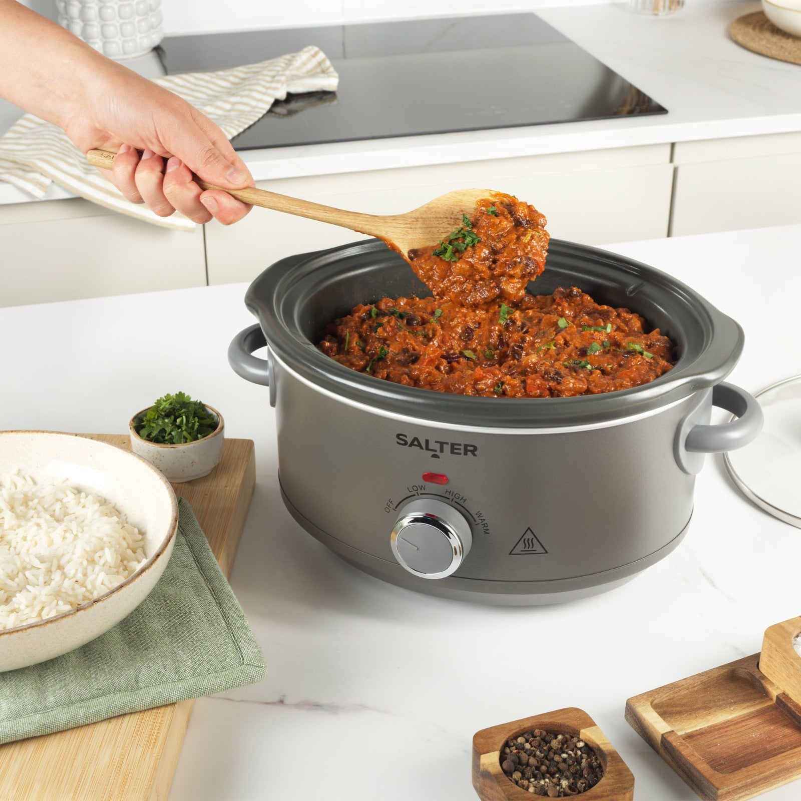 Salter Cosmos 3.5L Slow Cooker 3 Heat Settings/Keep Warm for Family Cooking 200W
