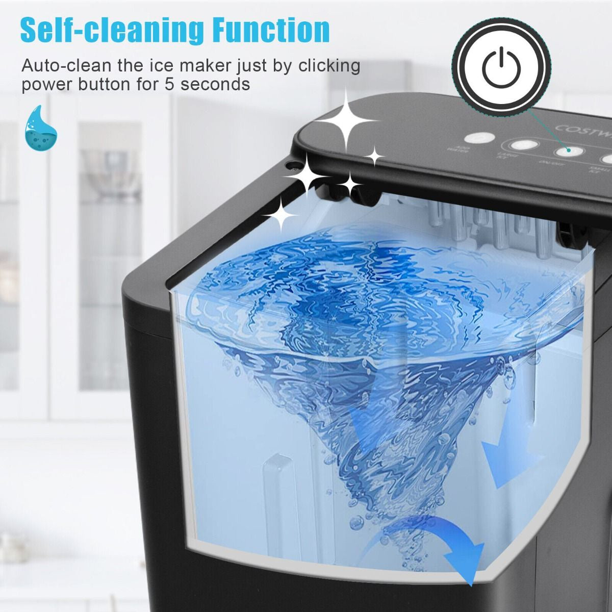 15KG/24H Countertop Ice Making Machine with Auto Clean