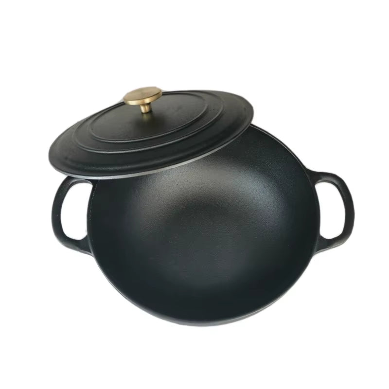 26Cm Cast Iron Stew Pot with Lid Multifunction Cookware