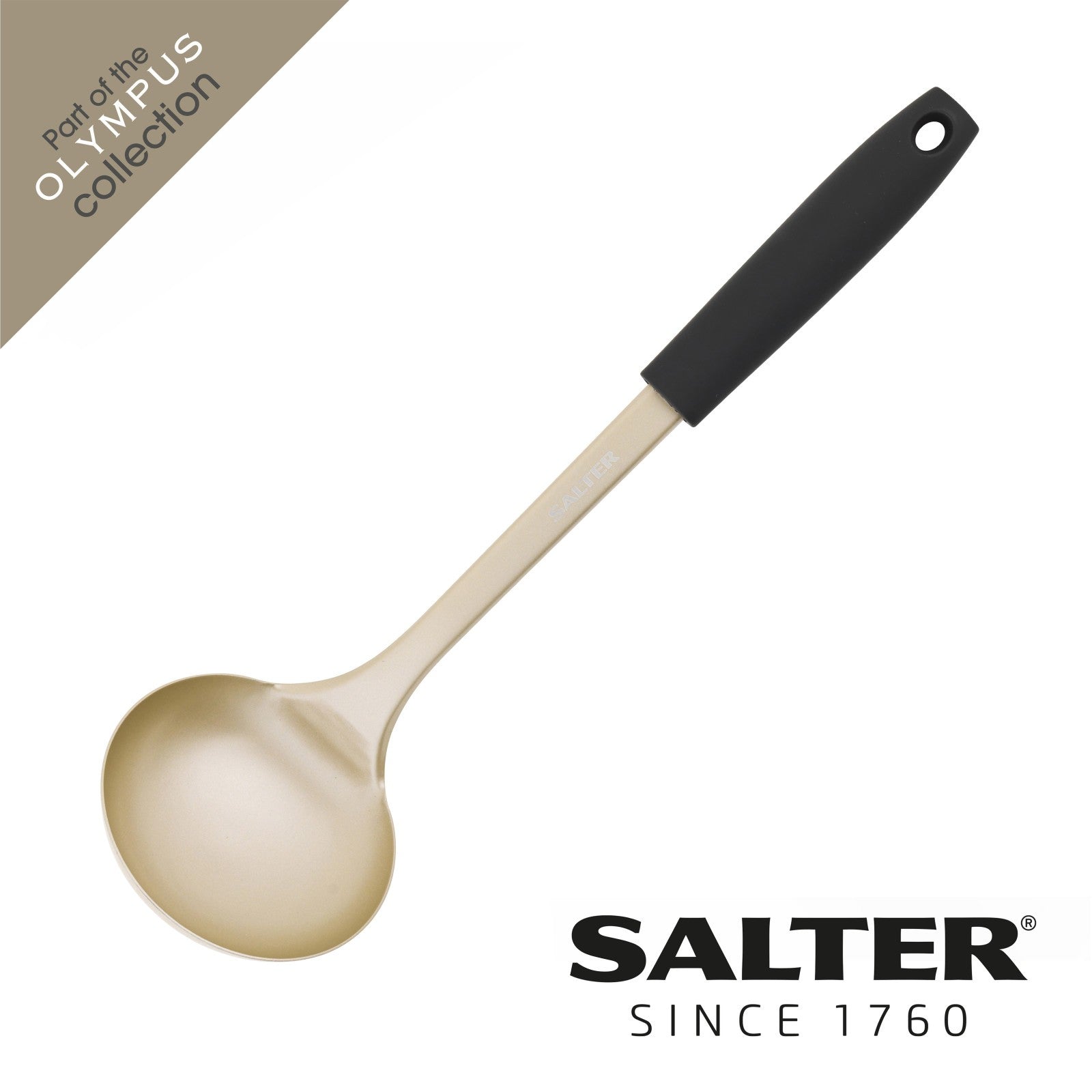 Salter Ladle Stainless Steel Spoon Kitchen Utensil Hanging Hook Olympus Gold