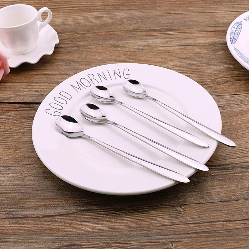 Latte Spoons – Long Handle Coffee, Dessert & Ice Cream Sundae Spoons, High Quali