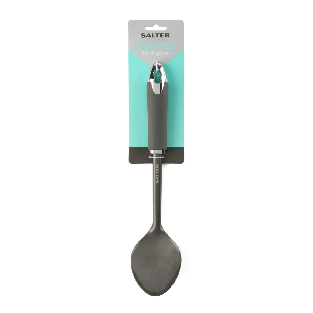 Salter Solid Spoon Serve Cooking Kitchen Utensil Nonstick Easy Clean Cosmos Grey