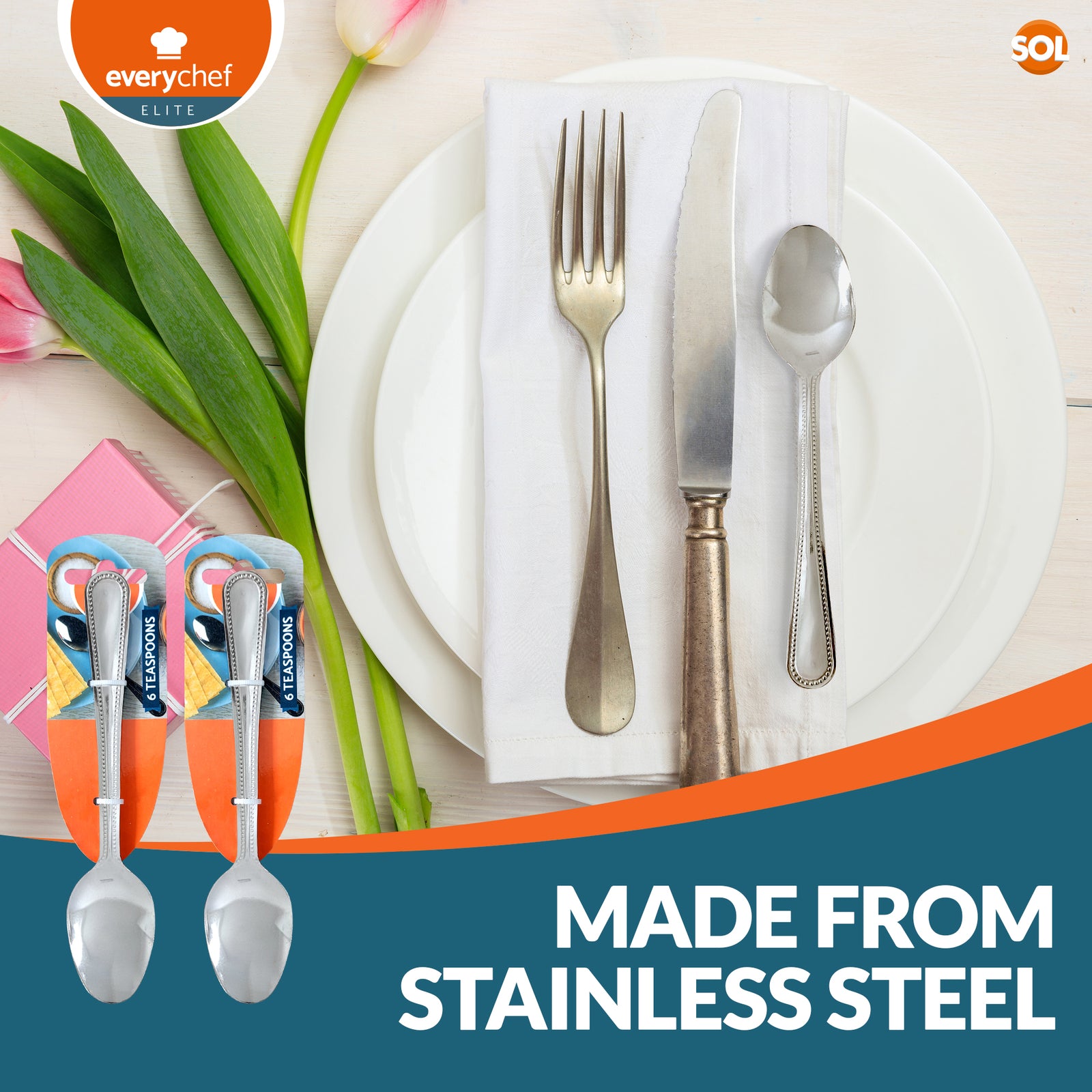 6 -36 Tea Spoons Stainless Steel Teaspoon Quality Cutlery Set of Teaspoons Spoon