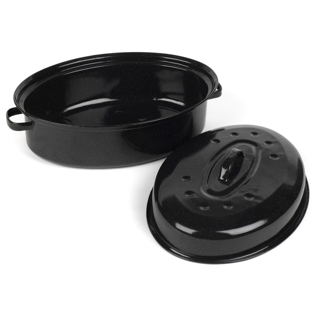 Salter Self-Basting Roaster 36 Cm Romano Vitreous Enamel Dishwasher Safe Black