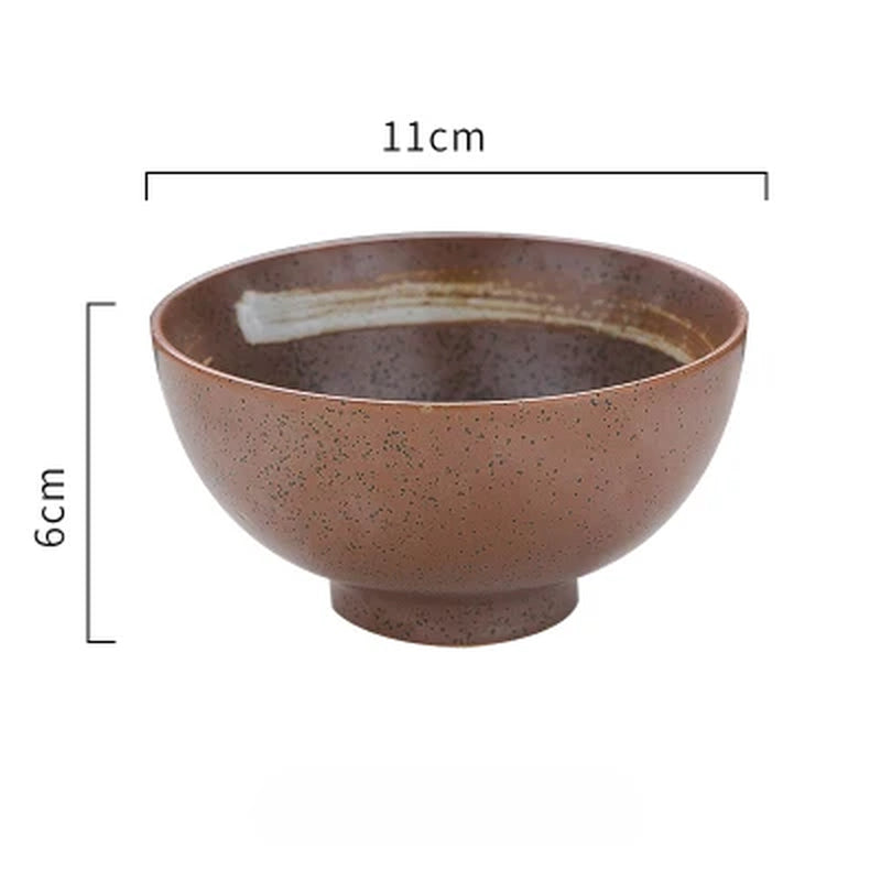 Japanese Classical Ceramic Bowls Tableware Kitchen Soup Noodle Rice Bowl Big Ramen Bowl Spoon and Teacup