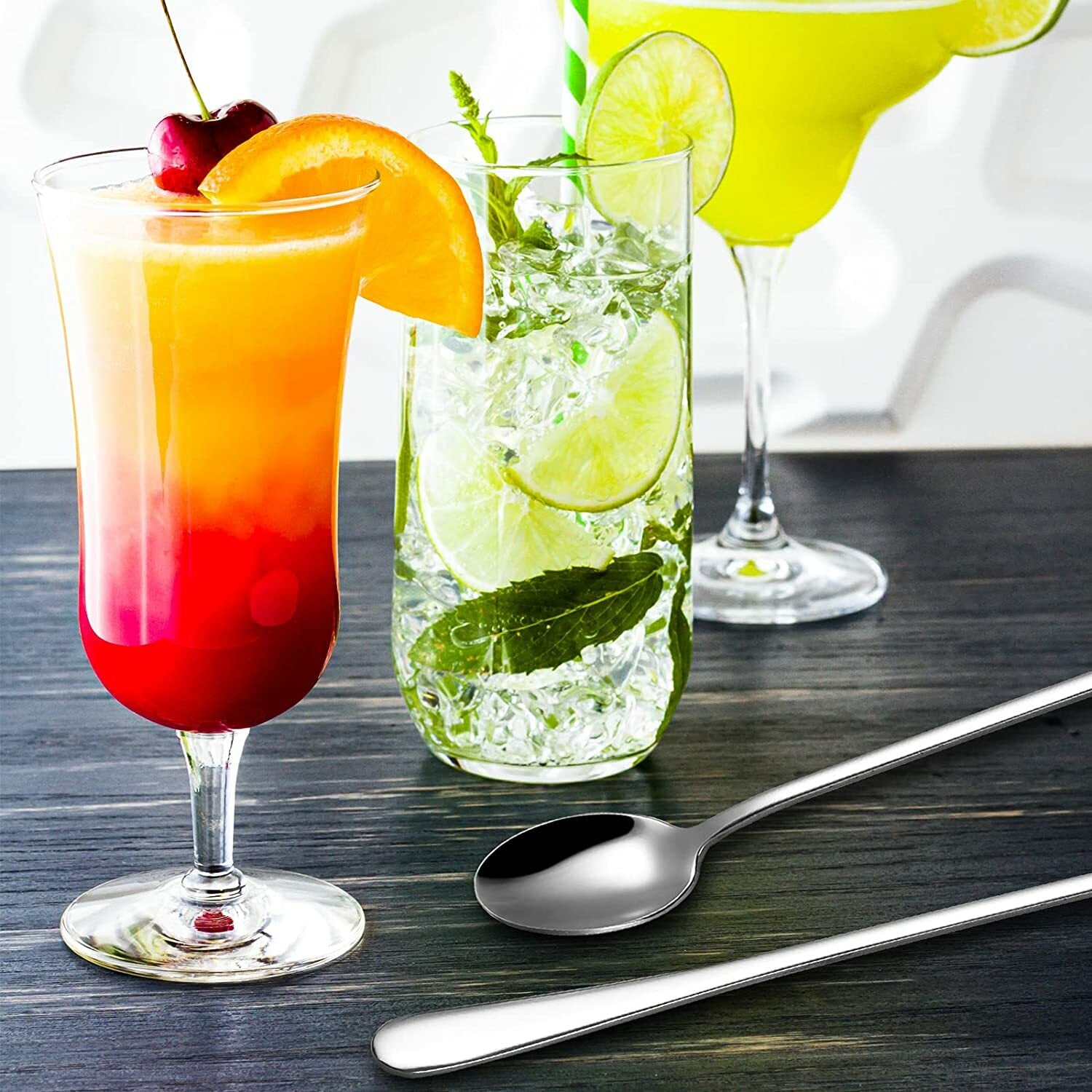 Latte Spoons – Long Handle Coffee, Dessert & Ice Cream Sundae Spoons, High Quali
