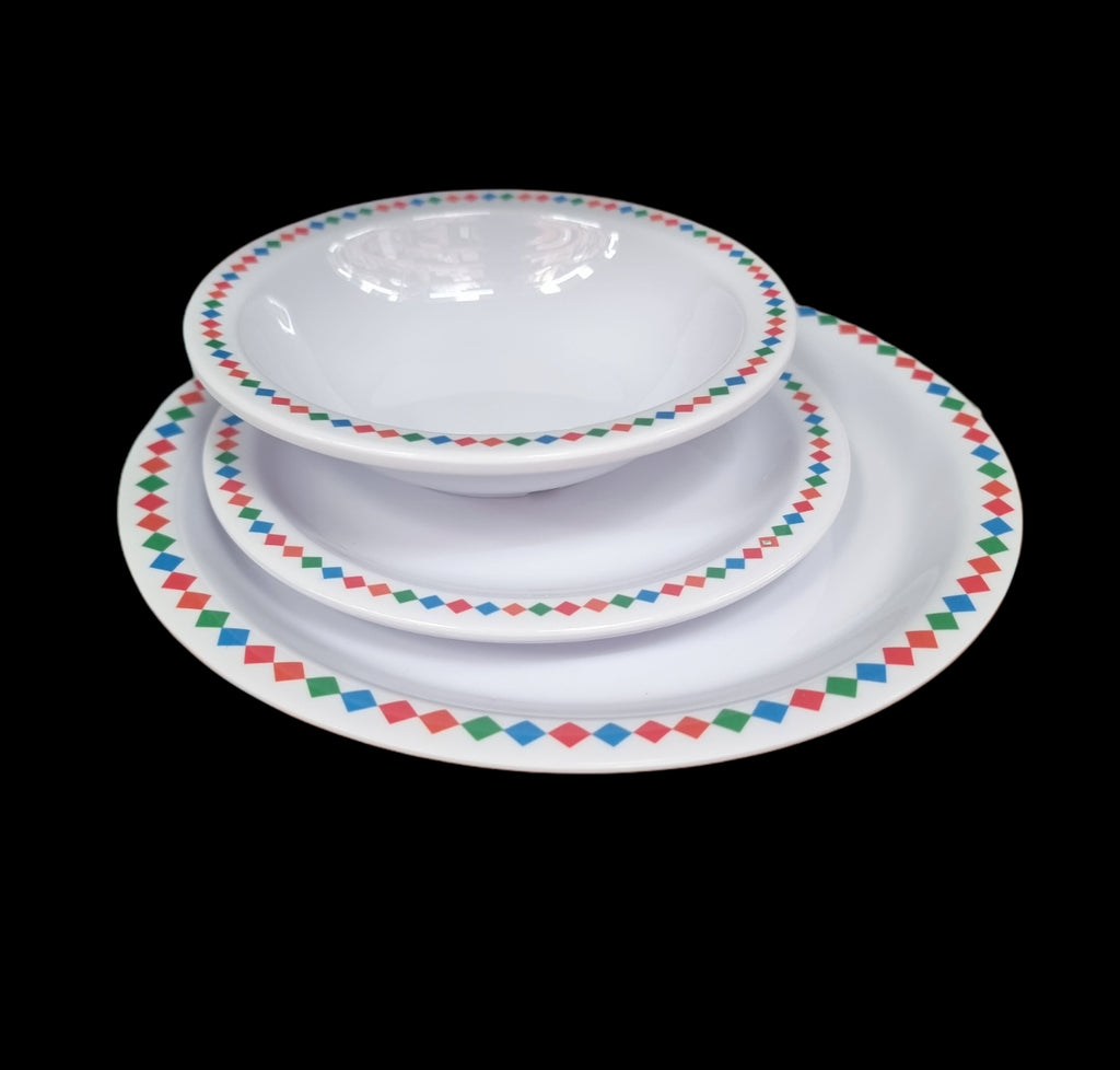 Childrens Reusable Bowls Melamine Kids Picnic Dinner Party Plate Plastic Plates