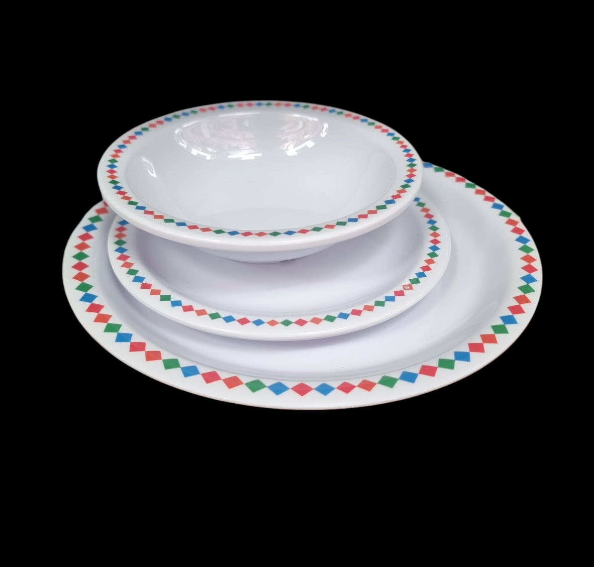 Childrens Reusable Bowls Melamine Kids Picnic Dinner Party Plate Plastic Plates