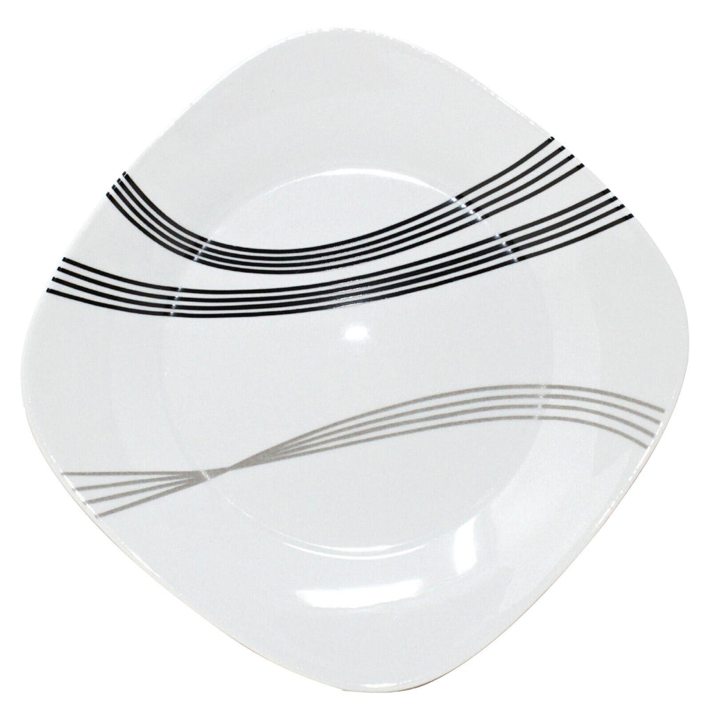 16PC Square Dinner Set Porcelain Dining Soup Plate Bowl Mug Dinnerware Printed